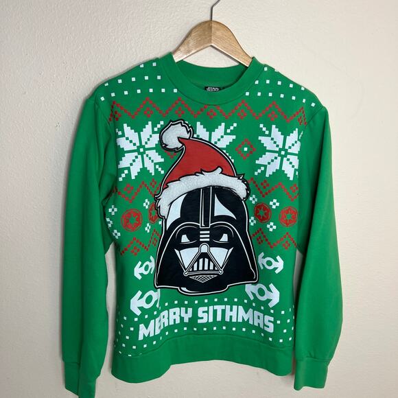 Star Wars Merry Sithmas Green Holiday Sweatshirt Small - Picture 1 of 6